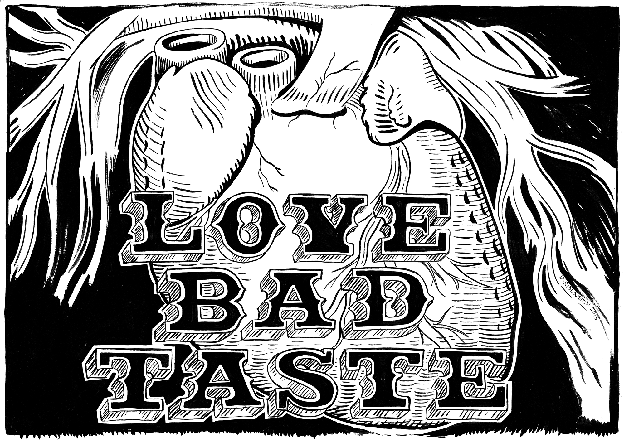 'Love Bad Taste', (2013), Ink on paper