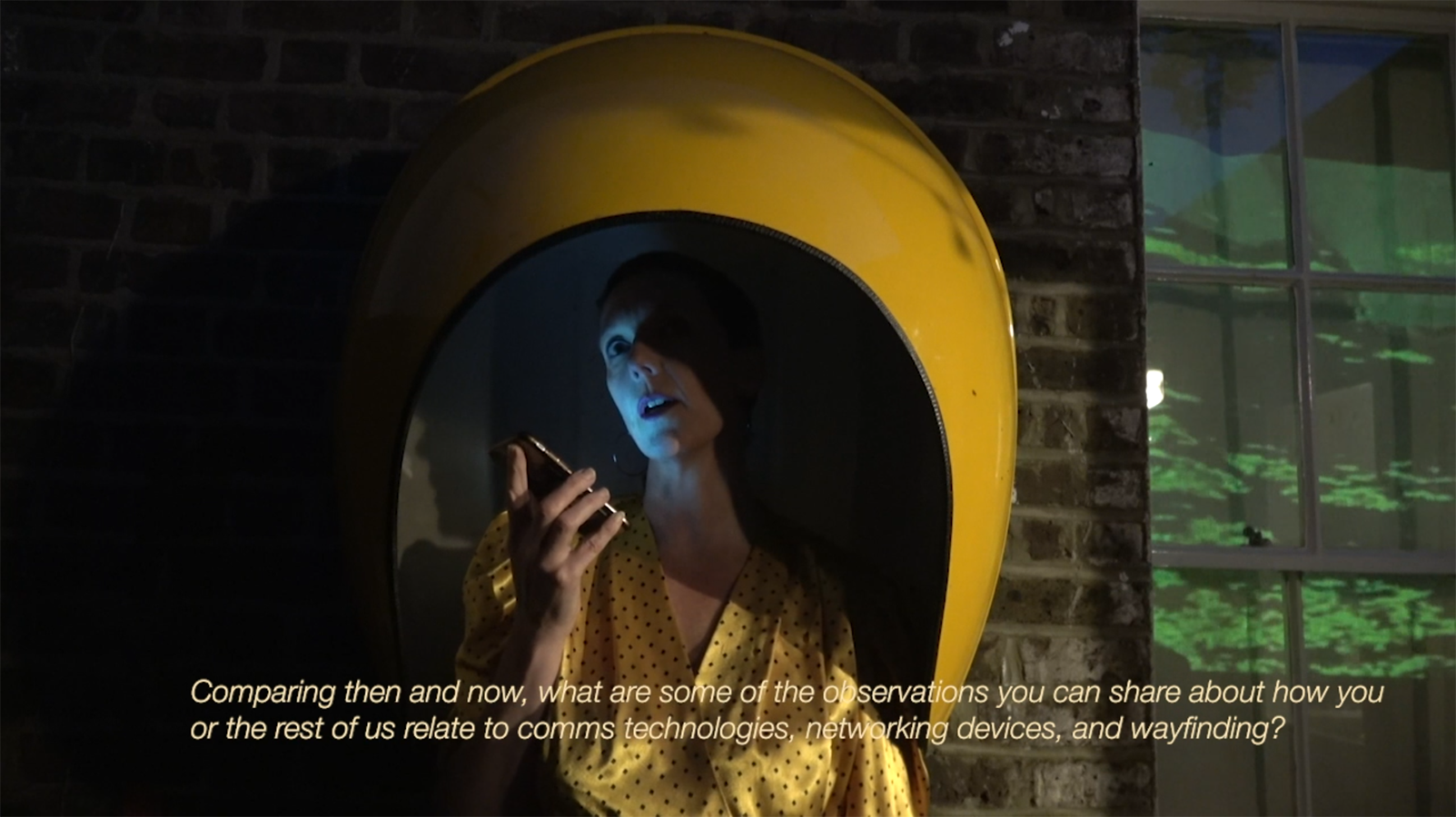 'Phone Booth Interviewer', (2020), Video still